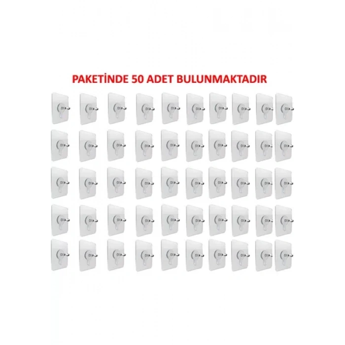 ÇERÇEVE ASKISI SÜPER GÜÇLÜ VİDALI KANCA YAPIŞKANLI RAF TUTUCU ASKI 50 Lİ