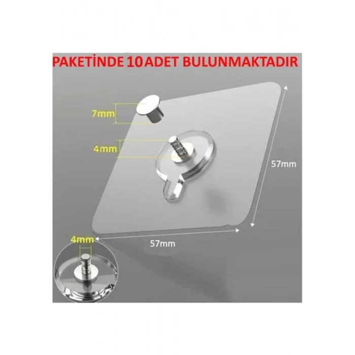 ÇERÇEVE ASKISI SÜPER GÜÇLÜ VİDALI TIRNAK KANCA YAPIŞKANLI RAF TUTUCU ASKI 10 LU