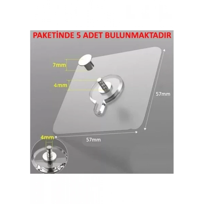 ÇERÇEVE ASKISI SÜPER GÜÇLÜ VİDALI TIRNAK KANCA YAPIŞKANLI RAF TUTUCU ASKI 5 Lİ