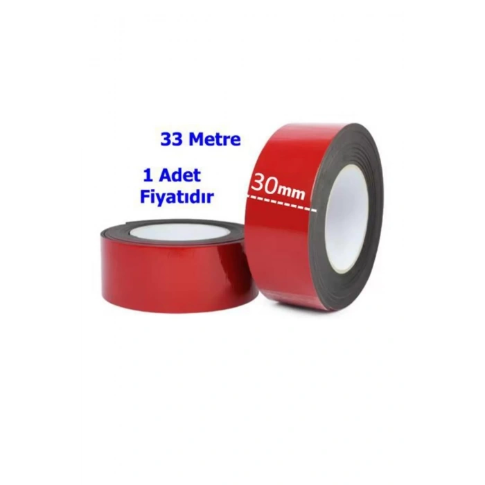 ÇİFT TARAFLI MONTAJ BANTI KIRMIZI 30 MM X 33 METRE