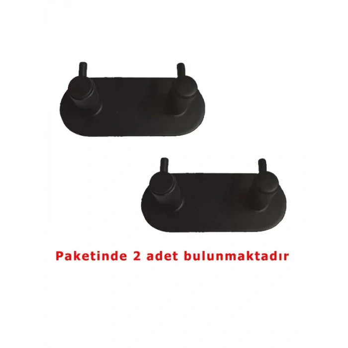 GLARE ÇUBUKLU KENDİNDEN YAPIŞKANLI ASKILIK OVAL İKİLİ MAT SİYAH