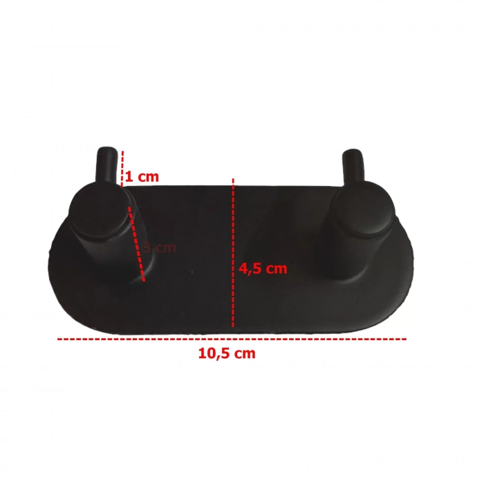 GLARE ÇUBUKLU KENDİNDEN YAPIŞKANLI ASKILIK OVAL İKİLİ MAT SİYAH