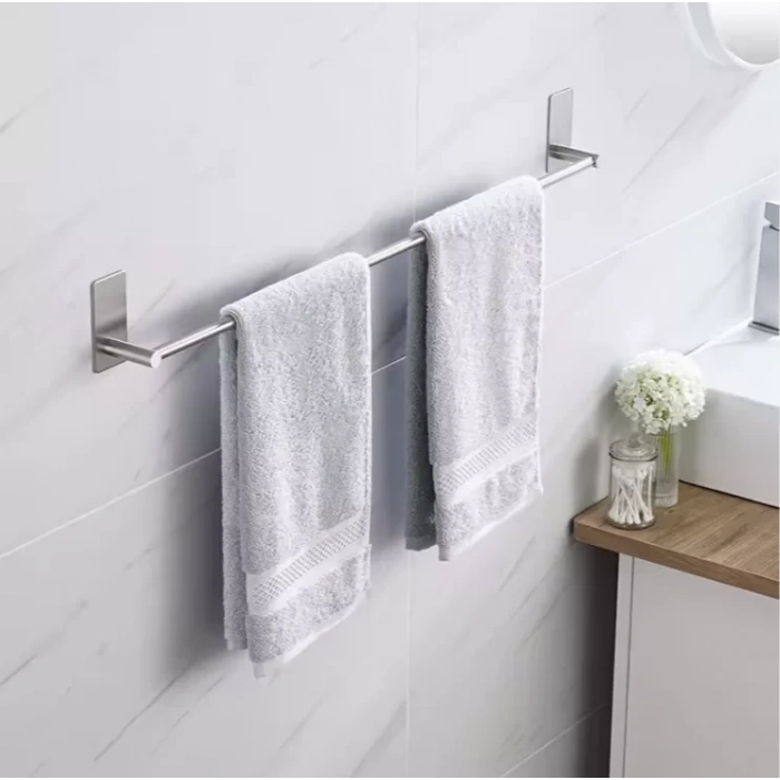 HAVLULUK DİK ROZETLİ 42CM YAPIŞKANLI PASLANMAZ ÇELİK KROM RENGİ