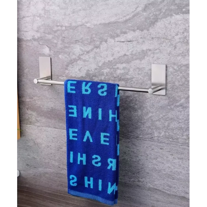 HAVLULUK DİK ROZETLİ 42CM YAPIŞKANLI PASLANMAZ ÇELİK KROM RENGİ