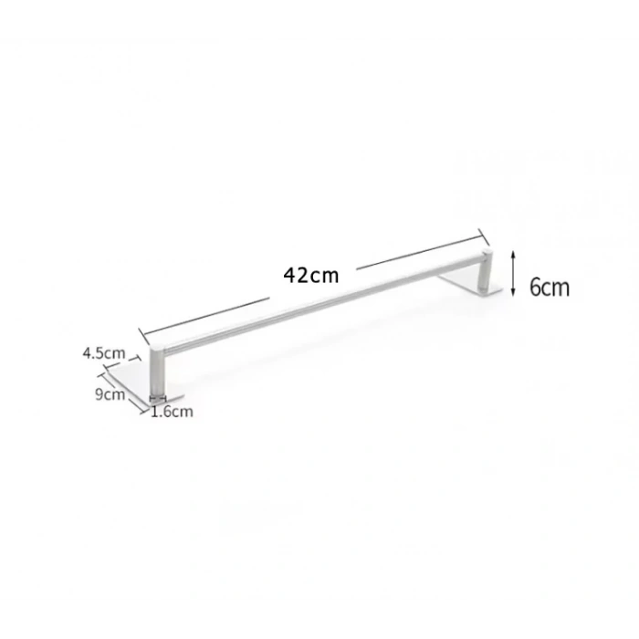 HAVLULUK DİK ROZETLİ 42CM YAPIŞKANLI PASLANMAZ ÇELİK KROM RENGİ