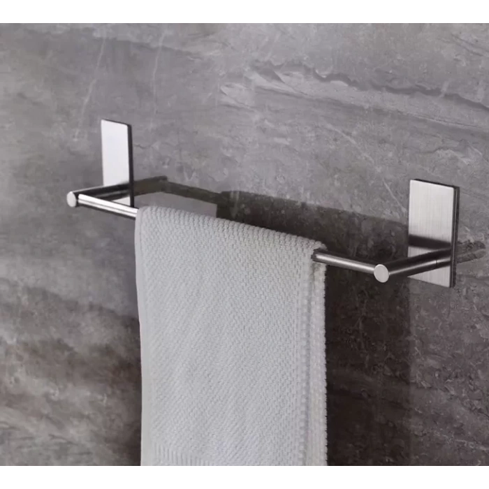 HAVLULUK DİK ROZETLİ 52CM YAPIŞKANLI PASLANMAZ ÇELİK KROM RENGİ