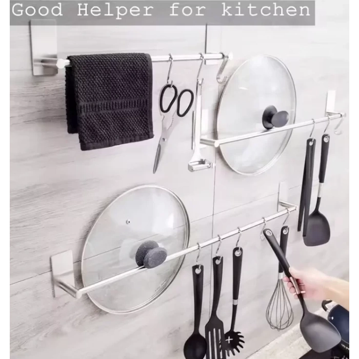 HAVLULUK DİK ROZETLİ 52CM YAPIŞKANLI PASLANMAZ ÇELİK KROM RENGİ