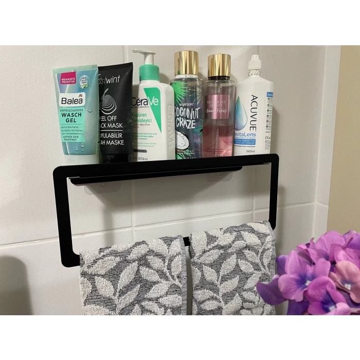 HAVLULUK RAFLI YAPIŞKANLI VE VİDALI DİKDÖRTGEN MODEL MAT SİYAH