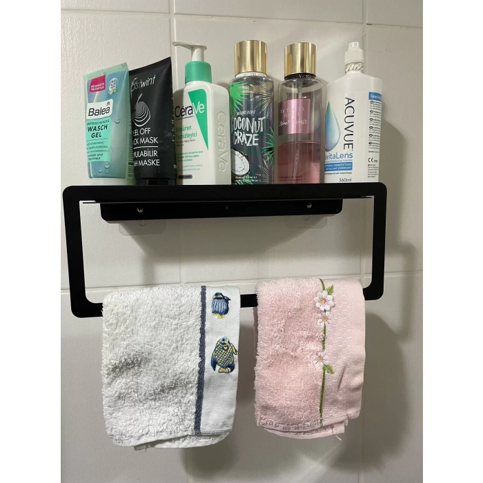 HAVLULUK RAFLI YAPIŞKANLI VE VİDALI DİKDÖRTGEN MODEL MAT SİYAH