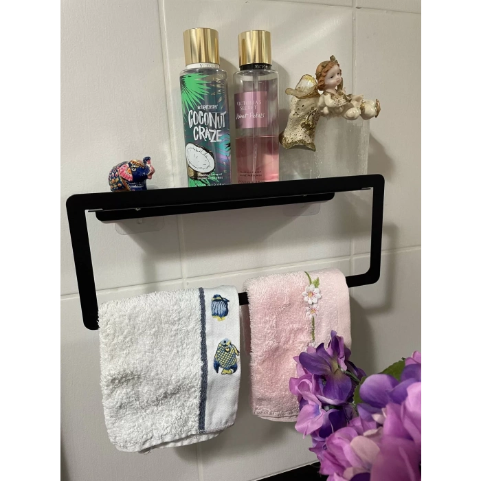 HAVLULUK RAFLI YAPIŞKANLI VE VİDALI DİKDÖRTGEN MODEL MAT SİYAH