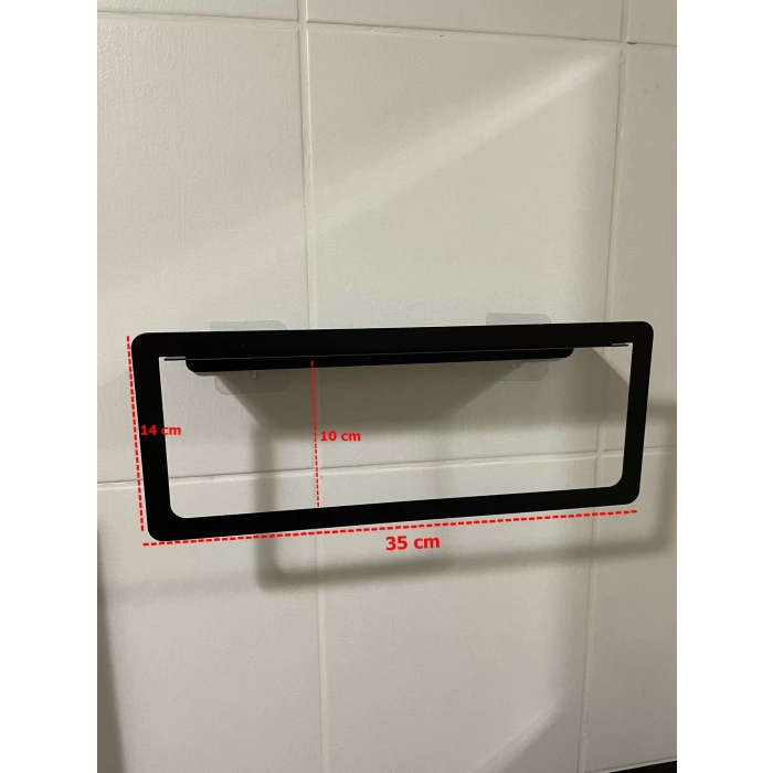 HAVLULUK RAFLI YAPIŞKANLI VE VİDALI DİKDÖRTGEN MODEL MAT SİYAH