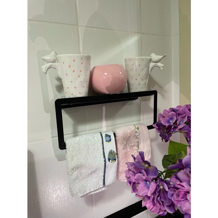 HAVLULUK RAFLI YAPIŞKANLI VE VİDALI DİKDÖRTGEN MODEL MAT SİYAH