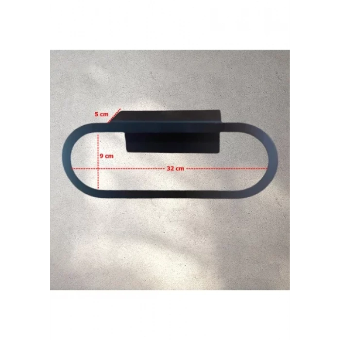 HAVLULUK YAPIŞKANLI VE VİDALI OVAL MODEL MAT SİYAH