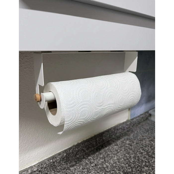 KAĞIT HAVLULUK YAPIŞKANLI VE VİDALI ŞERİT, KANCALI AĞAÇ ÇUBUKLU MODEL BEYAZ RENGİ