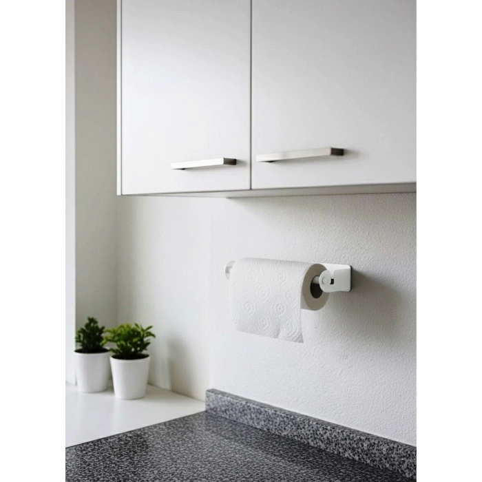 KAĞIT HAVLULUK YAPIŞKANLI VE VİDALI ŞERİT, KANCALI AĞAÇ ÇUBUKLU MODEL BEYAZ RENGİ