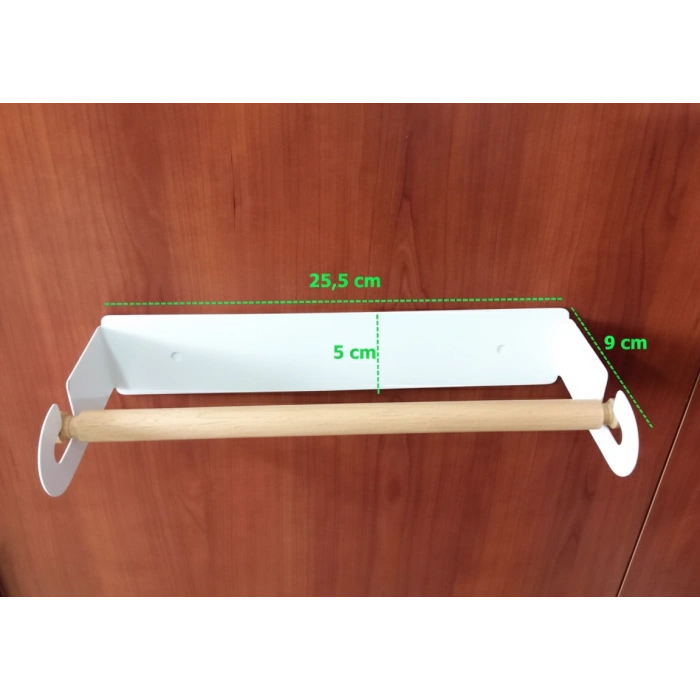 KAĞIT HAVLULUK YAPIŞKANLI VE VİDALI ŞERİT, KANCALI AĞAÇ ÇUBUKLU MODEL BEYAZ RENGİ