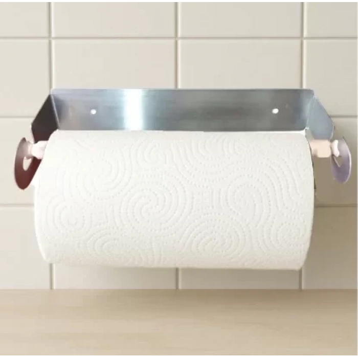 KAĞIT HAVLULUK YAPIŞKANLI VE VİDALI ŞERİT, KANCALI AĞAÇ ÇUBUKLU MODEL KROM RENGİ