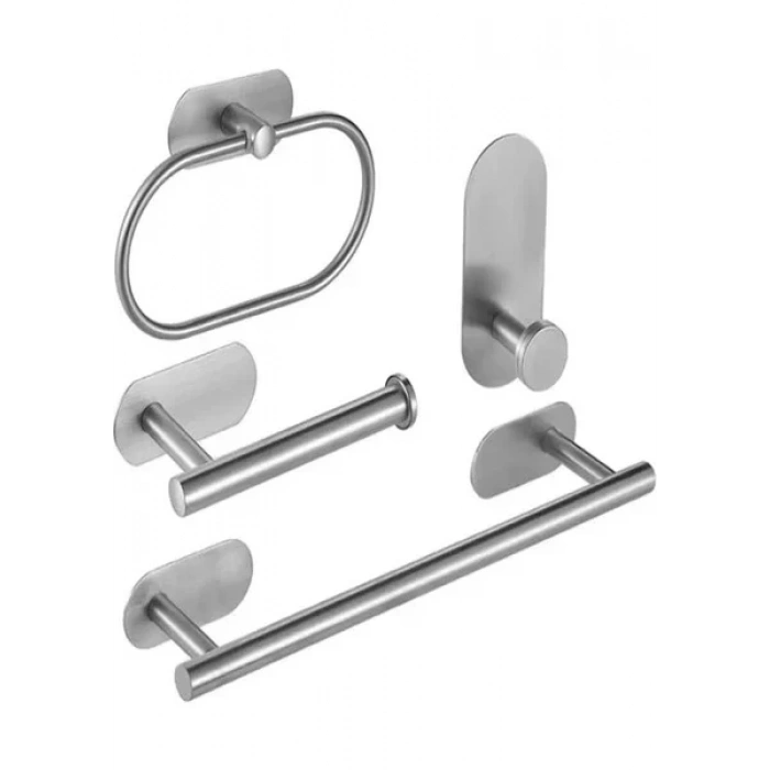 KENDİNDEN YAPIŞKANLI BANYO SETİ 4LÜ KROM
