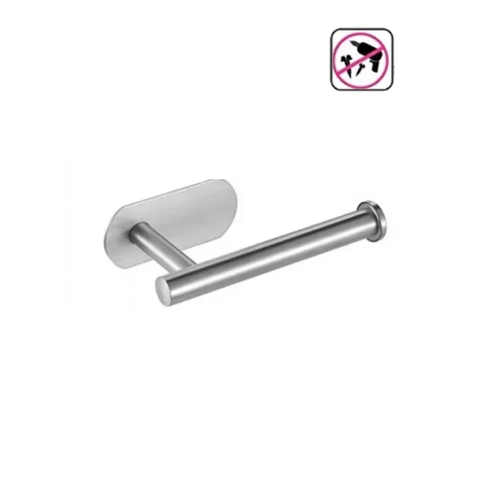 TUVALET WC KAĞITLIĞI KENDİNDEN YAPIŞKANLI PASLANMAZ ÇELİK KROM RENGİ