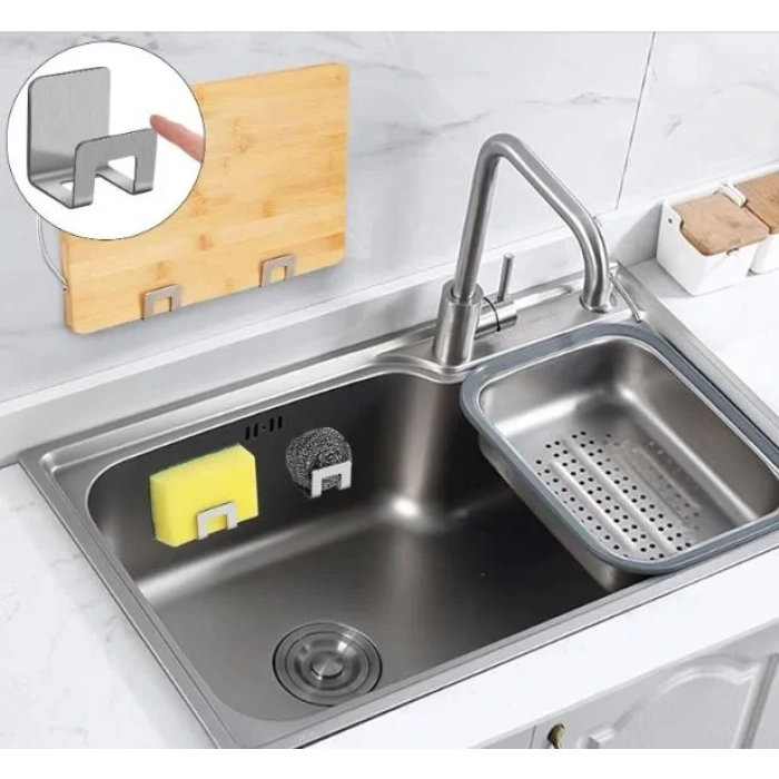 KENDİNDEN YAPIŞKANLI SÜNGER TUTUCU KROM 2 Lİ PAKET