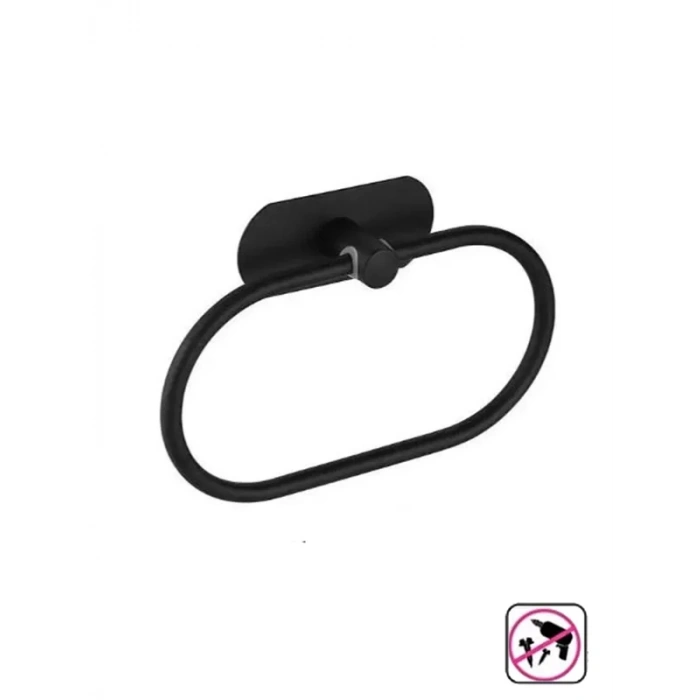 KENDİNDEN YAPIŞKANLI YUVARLAK HAVLULUK MAT SİYAH