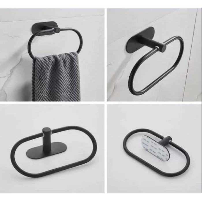 KENDİNDEN YAPIŞKANLI YUVARLAK HAVLULUK MAT SİYAH