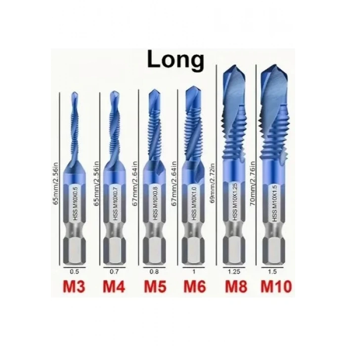 KILAVUZ UCU 6 LI SET HSS TİTANIUM KAPLAMA