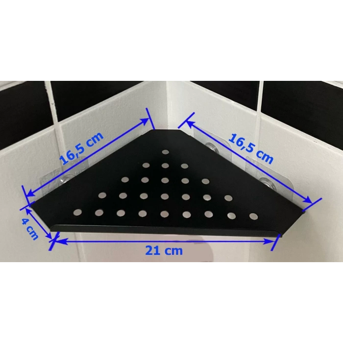 KİTARO KENDİNDEN YAPIŞKANLI KÖŞE ŞAMPUANLIK SETSİZ MAT SİYAH TEK KATLI