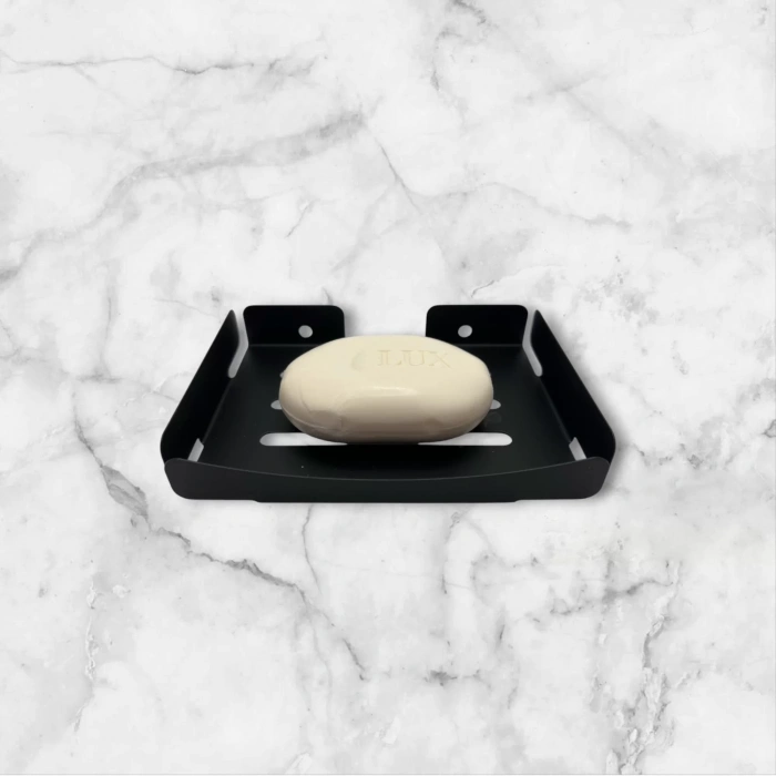 KİTARO KENDİNDEN YAPIŞKANLI VE VİDALI   SABUNLUK  MAT SİYAH