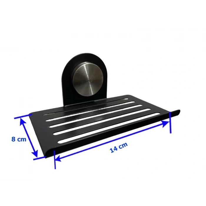 KİTARO KENDİNDEN YAPIŞKANLI VE VİDALI   SABUNLUK SİLİNDİRLİ MAT SİYAH
