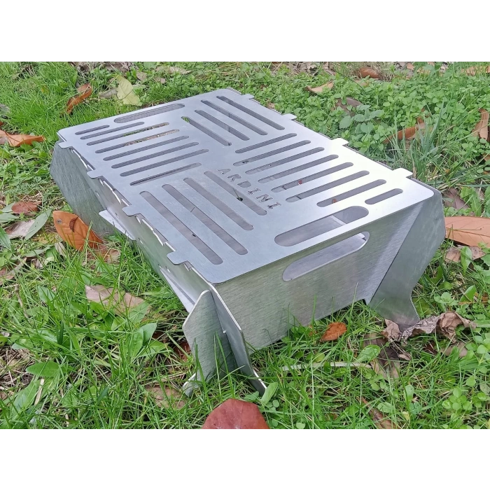 MANGAL KATLANIR PRATİK PORTATİF TAMAMI SİYAH SAC 41 X 25 CM ÇANTA HEDİYELİ