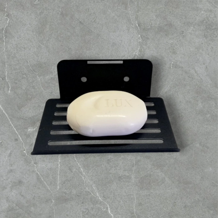 SABUNLUK YAPIŞKANLI VE VİDALI DÜZ MODEL MAT SİYAH