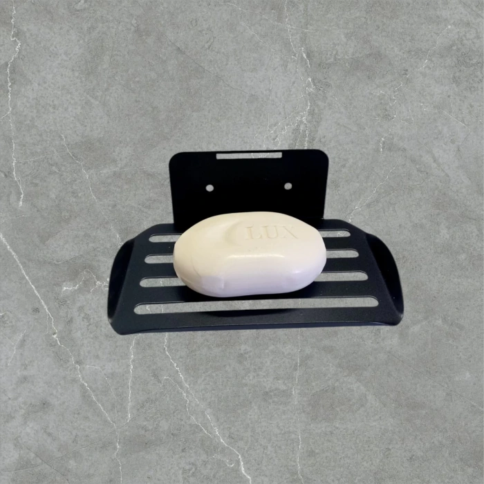 SABUNLUK YAPIŞKANLI VE VİDALI OVAL MODEL MAT SİYAH