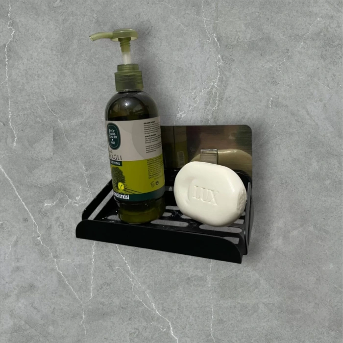 SABUNLUK YAPIŞKANLI VE VİDALI SEPET MODEL MAT SİYAH