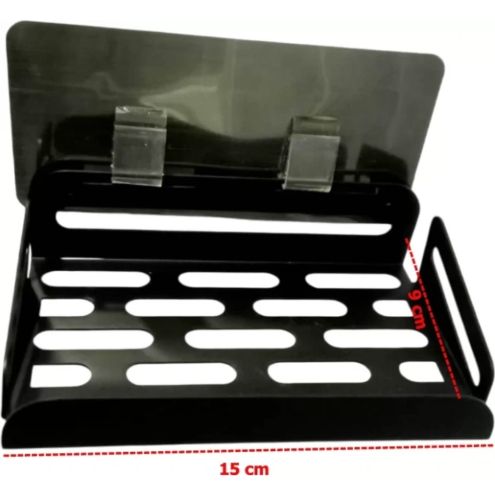 SABUNLUK YAPIŞKANLI VE VİDALI SEPET MODEL MAT SİYAH