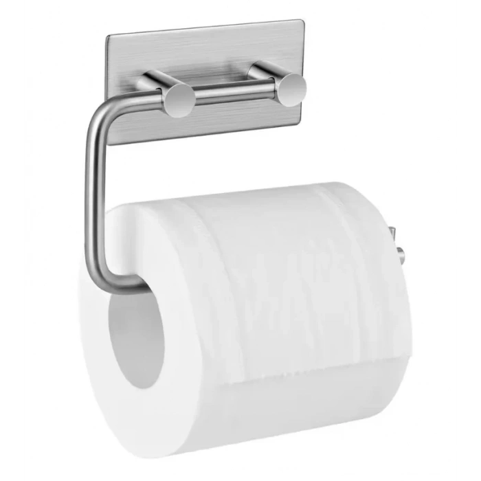 TUVALET KAĞITLIĞI YAPIŞKANLI ÇİFT ÇUBUKLU PASLANMAZ ÇELİK KROM RENGİ