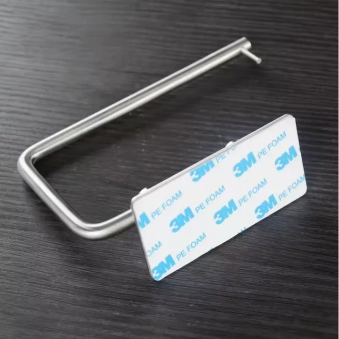 TUVALET KAĞITLIĞI YAPIŞKANLI ÇİFT ÇUBUKLU PASLANMAZ ÇELİK KROM RENGİ