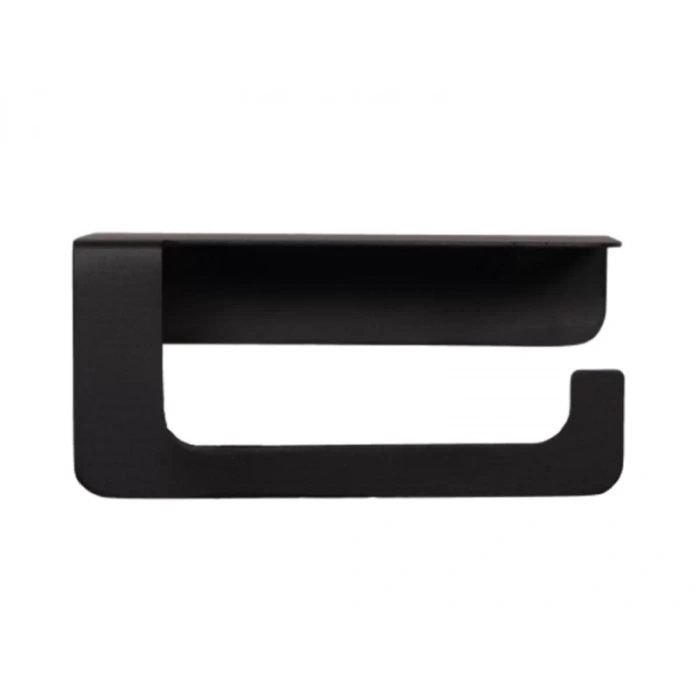 TUVALET KAĞITLIĞI YAPIŞKANLI VE VİDALI TELEFON RAFLI MAT SİYAH