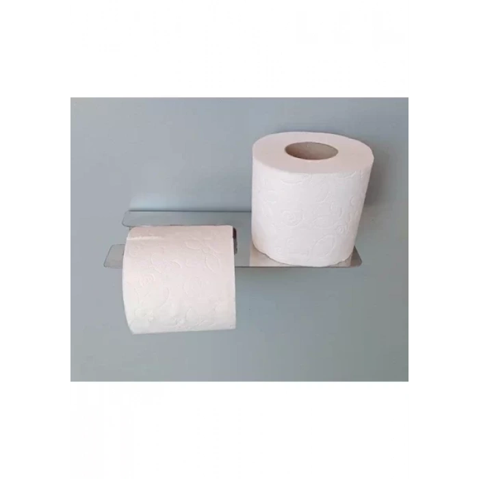 TUVALET KAĞITLIĞI YAPIŞKANLI VE VİDALI UZUN TELEFON RAFLI KROM