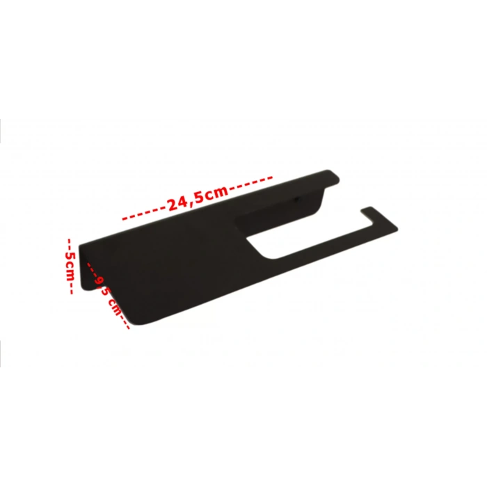 TUVALET KAĞITLIĞI YAPIŞKANLI VE VİDALI UZUN TELEFON RAFLI MAT SİYAH