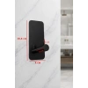 ASKILIK YAPIŞKANLI DİK DİKDÖRTGEN ÇUBUKLU TEK KANCALI 1.2MM SS201 PASLANMAZ ÇELİK MAT SİYAH