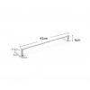 HAVLULUK DİK ROZETLİ 42CM YAPIŞKANLI PASLANMAZ ÇELİK KROM RENGİ