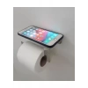TUVALET KAĞITLIĞI YAPIŞKANLI VE VİDALI TELEFON RAFLI KROM