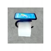 TUVALET KAĞITLIĞI YAPIŞKANLI VE VİDALI TELEFON RAFLI OVAL MAT SİYAH
