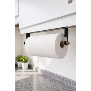 JUMBO KAĞIT HAVLULUK YAPIŞKANLI VE VİDALI ŞERİT, KANCALI AĞAÇ ÇUBUKLU MODEL MAT SİYAH RENGİ