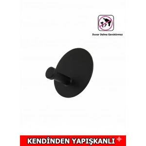 ASKILIK YAPIŞKANLI MANTAR YUVARLAK TEKLİ MAT SİYAH PAKETTE 4 ADET