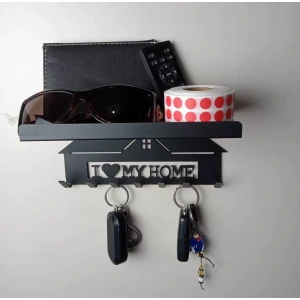 ANAHTAR ASKISI MY HOME GÖRSELLİ MAT SİYAH