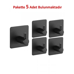 ARDİNİ KENDİNDEN YAPIŞKANLI ASKILIK MAT SİYAH 01  PAKETTE 5 ADET