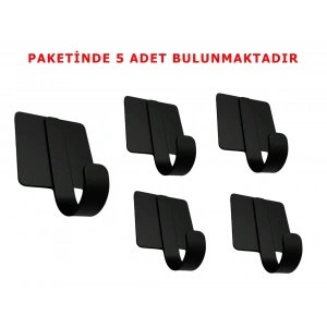 ARDİNİ KENDİNDEN YAPIŞKANLI ASKILIK MAT SİYAH 03  PAKETTE 5 ADET