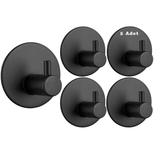 ARDİNİ KENDİNDEN YAPIŞKANLI ASKILIK MAT SİYAH 06  PAKETTE 5 ADET